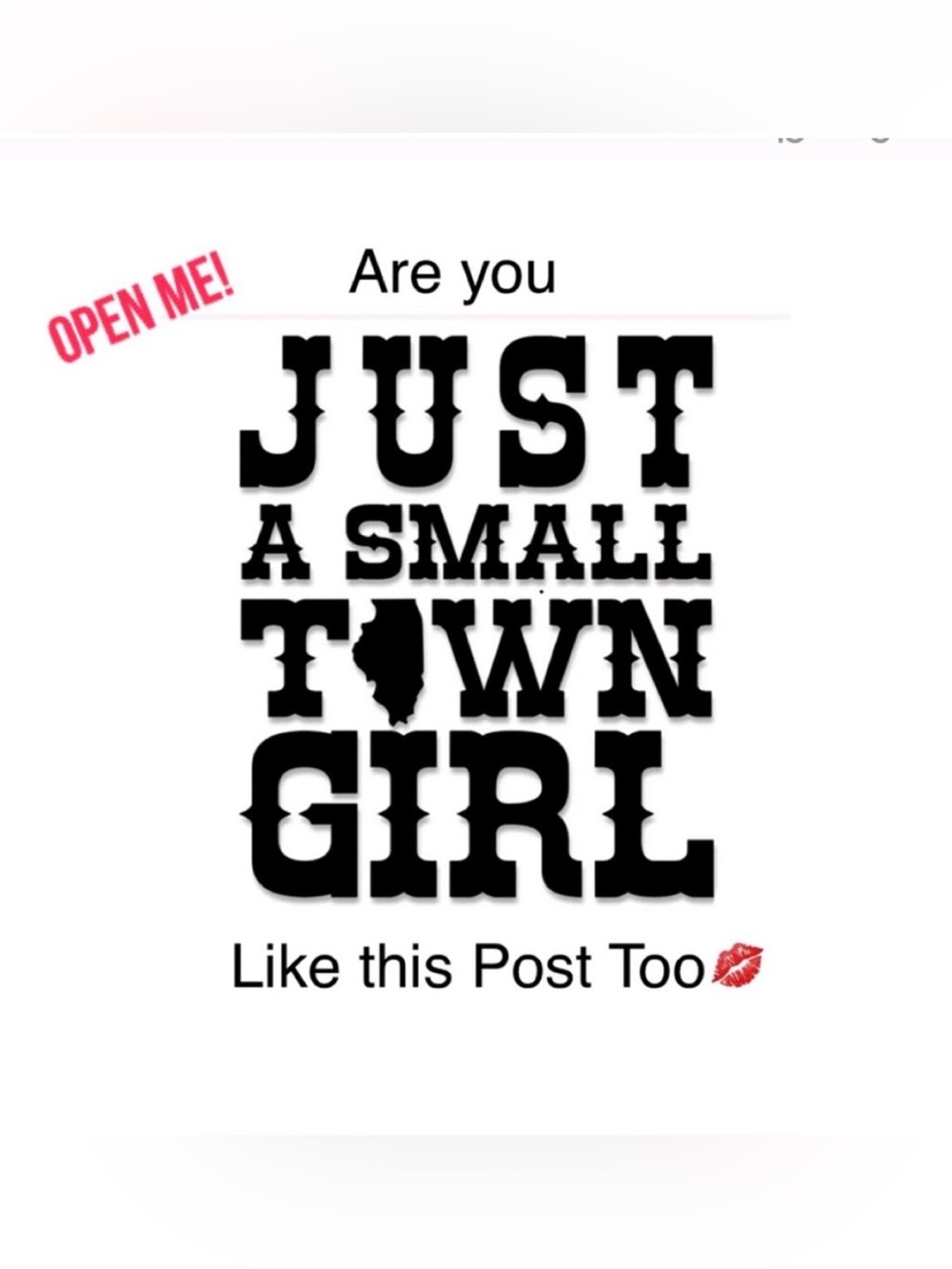 Small Town Girl/Guy - LIKE This post.